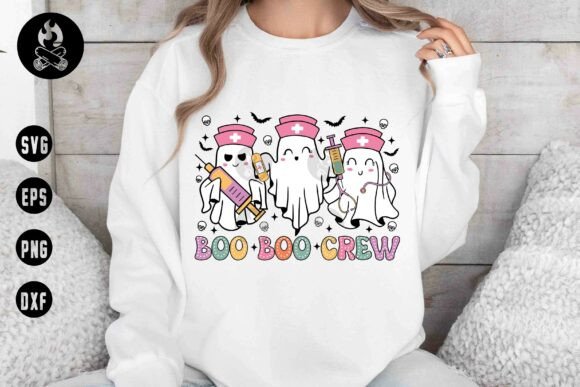 Boo Boo Crew Nurse Ghost SVG, MedicalSVG