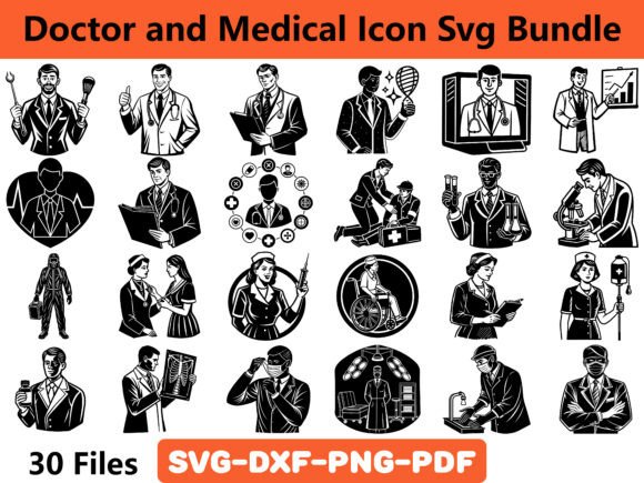 Doctor and Medical Icon SVG Bundle