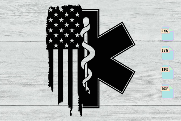 EMT Star of Life SVG USA Flag Bundle
