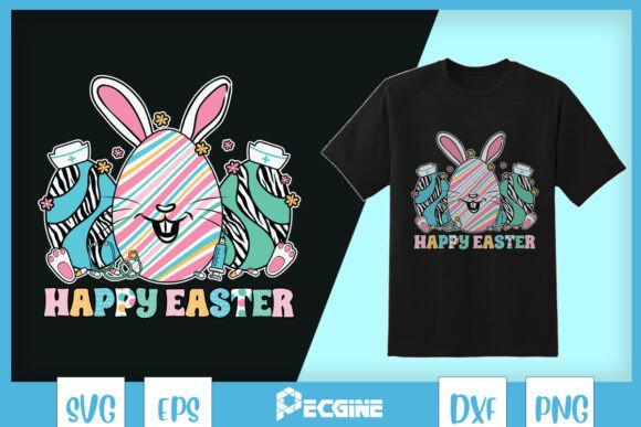 Happy Easter Egg Nurse Western SVG