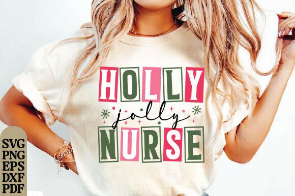 Nurse Christmas SVG, Holly Jolly Nurse