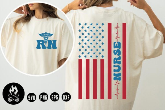 Patriotic Nurse RN SVG, 4th of July SVG