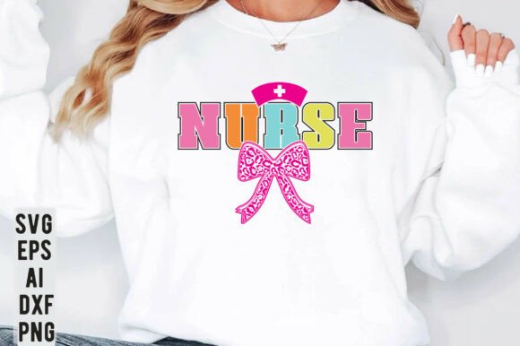 Retro Nurse Bow SVG PNG