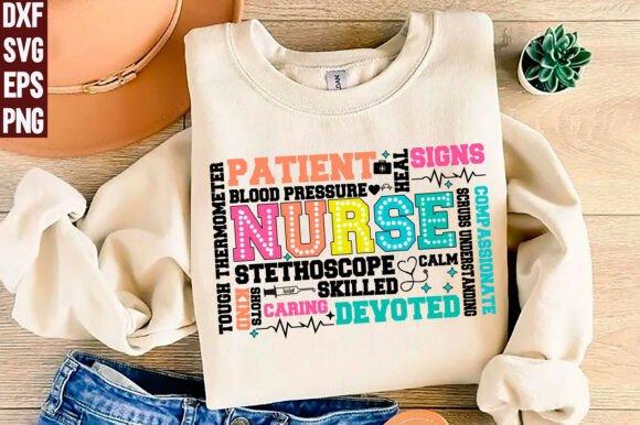 Retro Nurse Word Nurse Life SVG, PNG