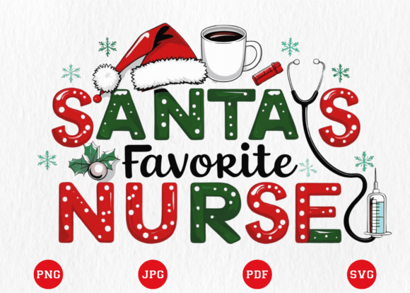 Santa’s Favorite Nurse Stethoscope SVG