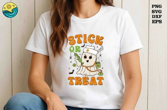 Stick or Treat SVG Nurse Ghost